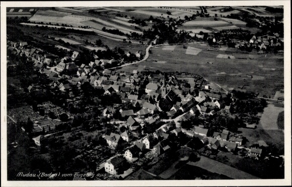 Postcard Mudau in Odenwald Baden, aerial photograph