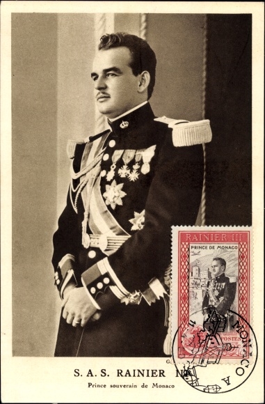 Maximum Postcard SAS Rainier II, Sovereign Prince of Monaco, portrait