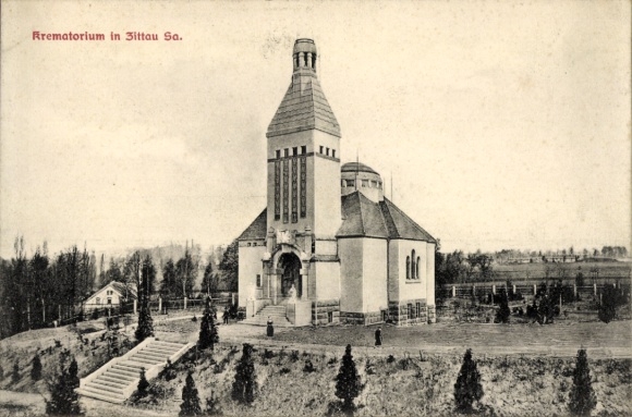 Ak Zittau in der Oberlausitz, Krematorium