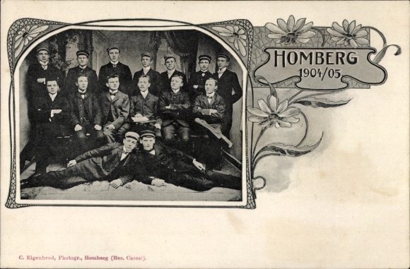 Studentika Postcard Homberg an der Efze Hessen, students, group photo 1904/05