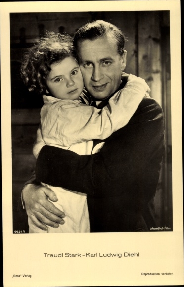 Postcard Actors Traudl Stark and Karl Ludwig Diehl, portrait