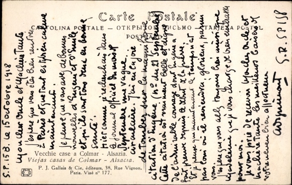 Artist Postcard Hansi, Jean Jacques Waltz, Colmar Colmar Alsace Haut Rhin, Vieilles maisons