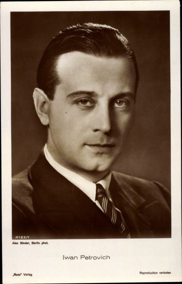 Ak Schauspieler Iwan Petrovich, Krawatte, Portrait, Ross 4183/1
