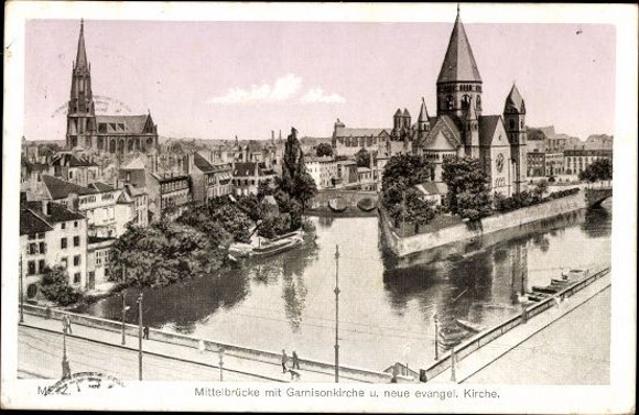 10 starych pocztówek Metz we Francji, różne widoki