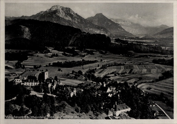 Postcard Neubeuern in Upper Bavaria, aerial photograph