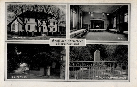 Ak Hermstedt Bad Sulza in Thüringen, Gasthaus, Dorfstraße, Gruß aus  Beliebter Ausflugsort, Saal,