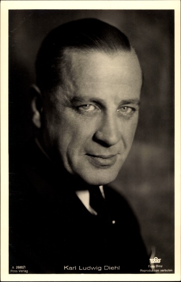 Postcard Actor Karl Ludwig Diehl, Portrait, Ross Verlag No. A 2680/1
