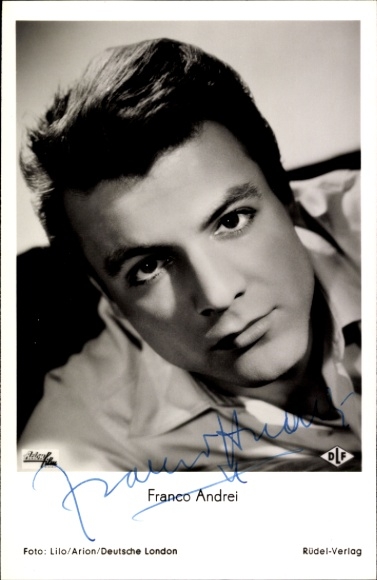 Ak Schauspieler Franco Andrei in Tanz der Sonne, Autogramm