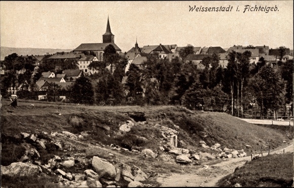 Postcard Weißenstadt in the valley of the Eger Fichtelgebirge, general view