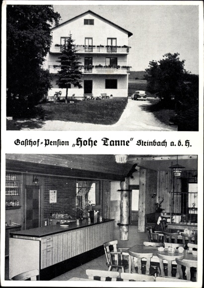 Ak Steinbach Schnelldorf in der Frankenhöhe Bayern, Gasthof Pension Hohe Tanne