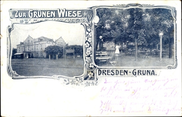 Ansichtkaart Dresden Blasewitz Gruna, Zur Grünen Wiese