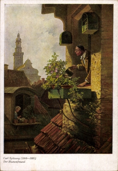 Artist AK Spitzweg, Carl, The Flower Lover