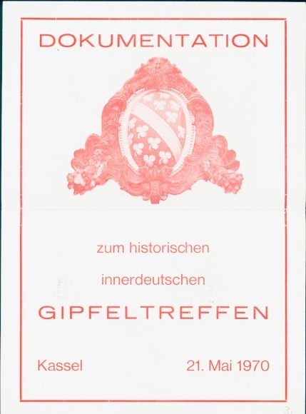 Klapp Postcard Kassel in Hesse, Rammelsberg, Willy Brandt and Willi Stoph