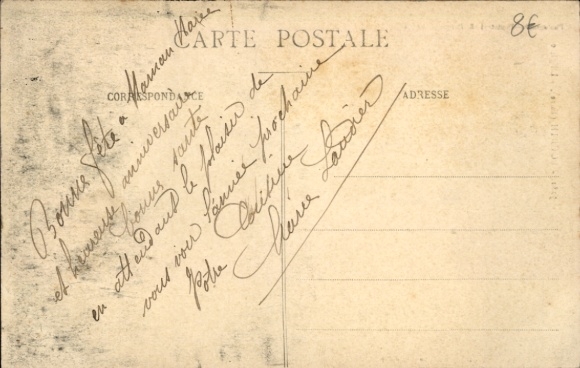 Postcard Bourth Eure, Church of Clock Tower, Meisen, Building
