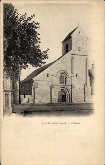 Postcard Villennes sur Seine Yvelines, Eglise