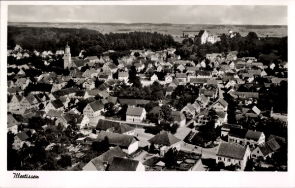 Postcard Illertissen in Swabia, aerial photograph