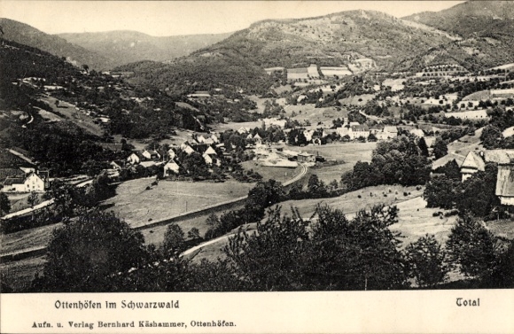 Ak Ottenhöfen in het Zwarte Woud, landschapsfoto, Ottenhöfen, Zwarte Woud, huizen, bergen
