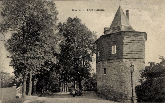 Ak Waltershausen in Thüringen, alter Töpfersturm