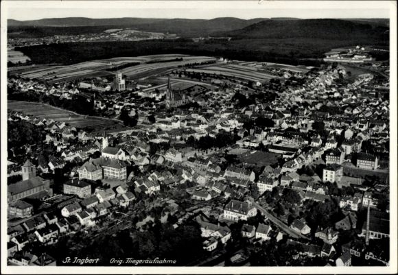 Ak Sankt Ingbert im Saarland, Fliegeraufnahme
