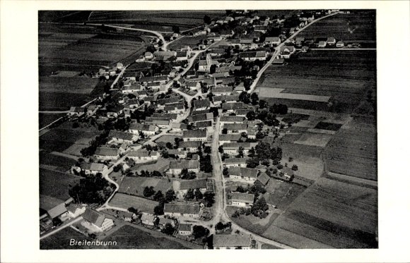 Postcard Breitenbrunn Swabia Unterallgäu, aerial photograph