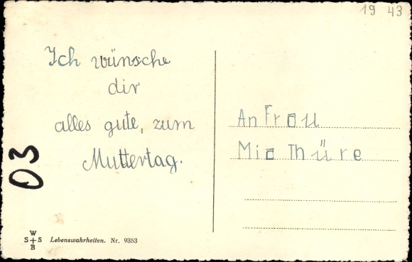 Gedicht Ak Moederdag, Wilhelm Sperlbaum, Moeder, Als ik te veel sprong