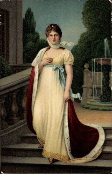 Artist PC Lotzmann, Queen Luise of Mecklenburg Strelitz, Luise of Prussia, standing portrait