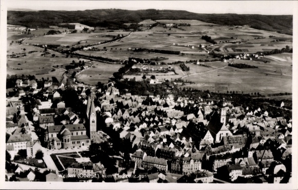 Ak Weiden in der Oberpfalz, Fliegeraufnahme