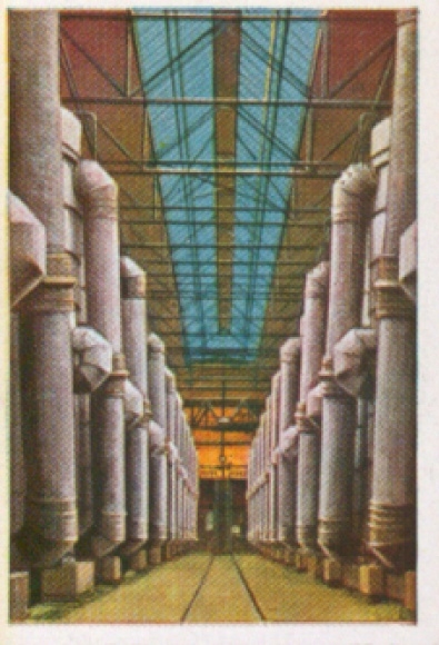 Sammelbild Die bunte Welt Album 1 Bild 250, Riesen Deutscher Technik, Wasserstofffabrik Leunawerke