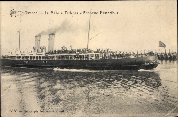 Ak Oostende Oostende West-Vlaanderen, Belgische Spoorwegen, Princesse Elisabeth