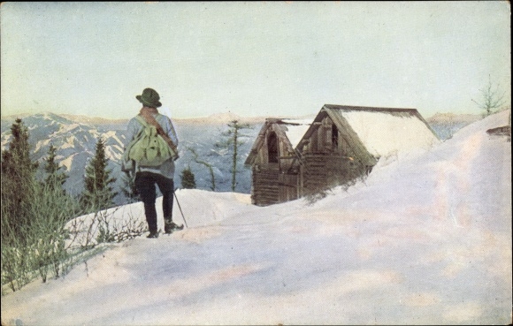 PC Lantsch Styria, pilgrimage chapel Schüsserlbrunn, winter motif, hikers