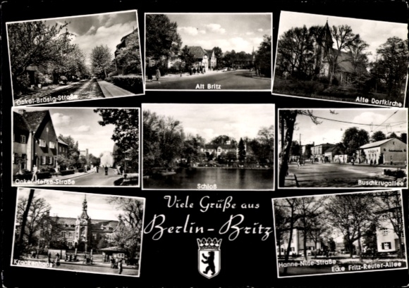 PC Berlin Neukölln Britz, Old Village Church, Buschkrugallee, Castle, Coat of Arms, Hospital