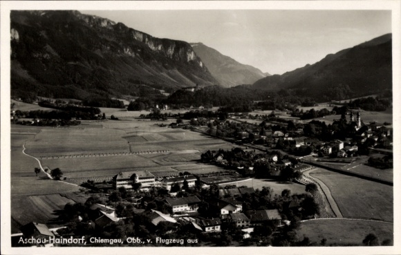 Postcard Aschau im Chiemgau Upper Bavaria, aerial photograph