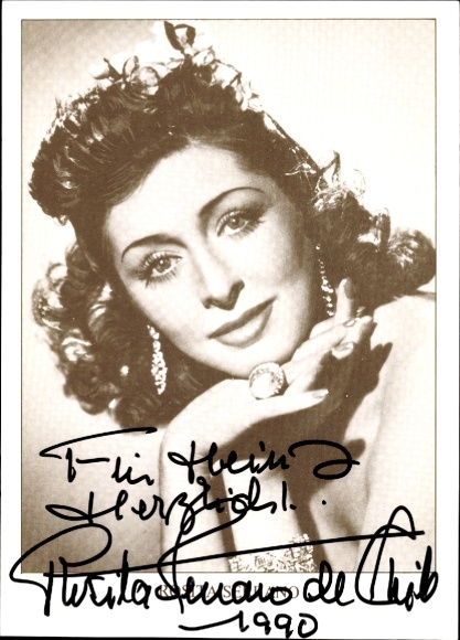 Ak Schauspielerin Rosita Serrano, Portrait, Schmuck, Autogramm