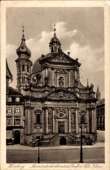 Postcard Würzburg am Main Lower Franconia, Würzburg Neumünsterkirche, Greetings from Heith Kilian,