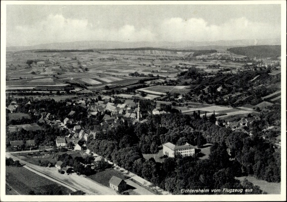 Postcard Eichtersheim in Kraichgau Baden, aerial photograph