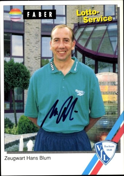 Autogrammkarte Zeugwart Hans Blum, VfL Bochum, Autogramm