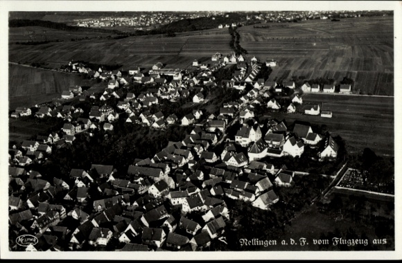 Postcard Nellingen on the Fildern Ostfildern, aerial photograph