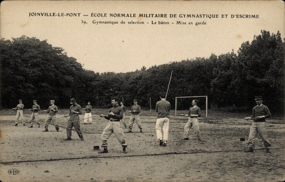 Ak Joinville le Pont Val de Marne, Ecole Normale militaire de Gymnastique, Baton, Mise en garde