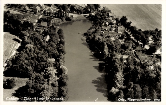 Postcard Cablow Kablow Königs Wusterhausen in Brandenburg, aerial photograph