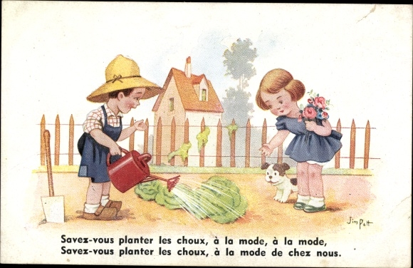 Artist PC Patt, Jim, Savez vous planter les choux, gardener pours cabbage