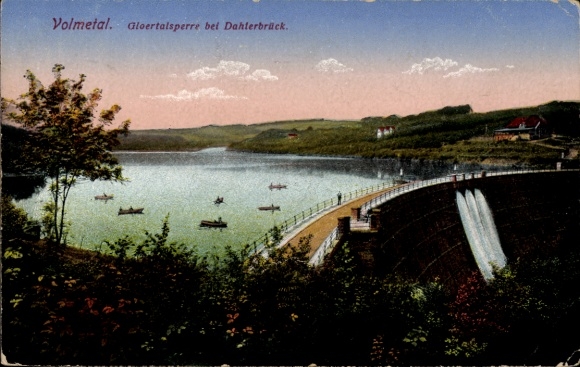 Postcard Dahlerbrück Schalksmühle in Volmetal, Gloertalsperre with surroundings