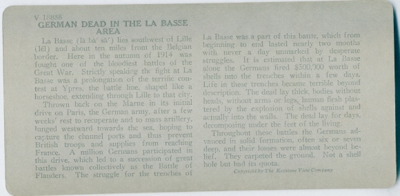 Stereo photo German Dead in the La Basse area, I WK