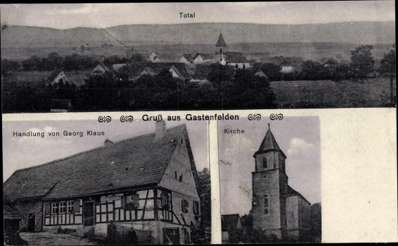 PC Gastenfelden Bechhofen Middle Franconia, general view, church, action by Georg Klaus
