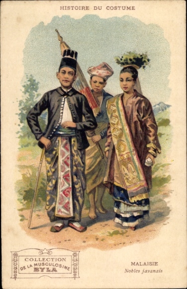 Chromo-Litho Malaysia, history of costume, Japanese nobles