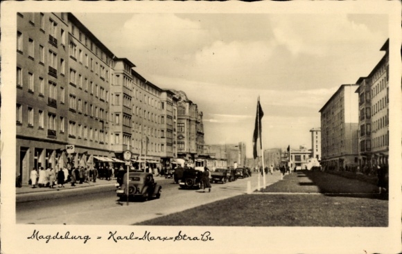 Postcard Magdeburg an der Elbe, Karl-Marx-Straße