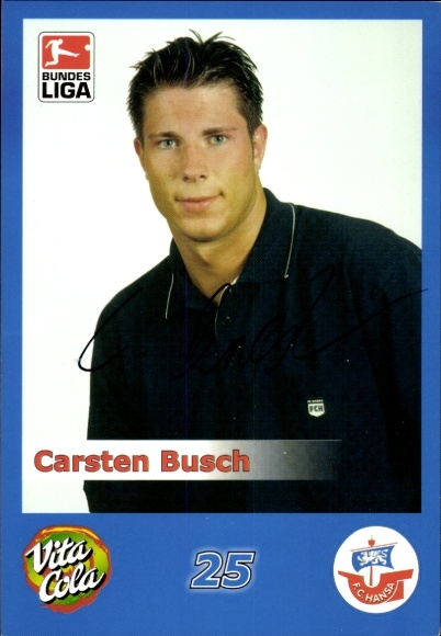 Autograph card footballer Carsten Busch, FC Hansa Rostock, autograph