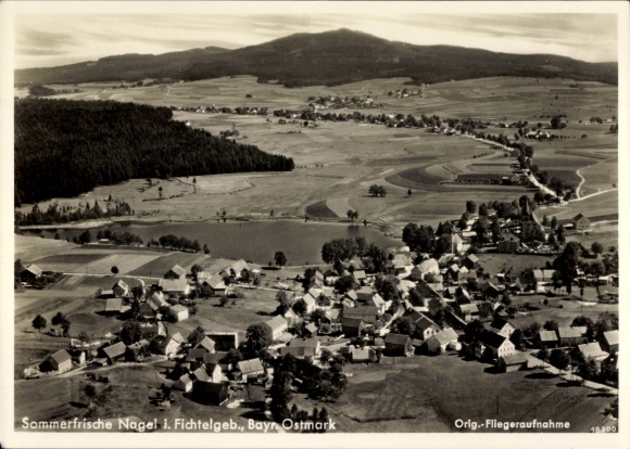 Postcard Nagel in the Fichtelgebirge Upper Franconia, aerial photograph