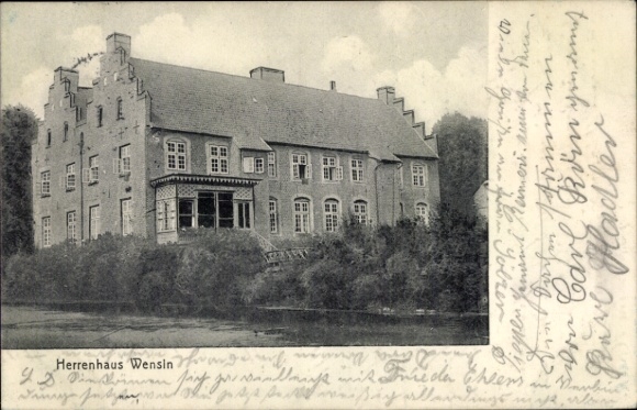 Postcard Wensin in Schleswig Holstein, manor house