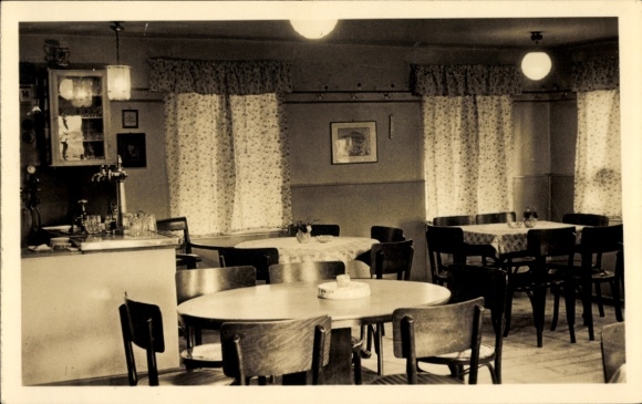 Ak Waltersdorf Großschönau Oberlausitz, Gasthaus Sommerfrische Neu Sorge, eetkamer, bar