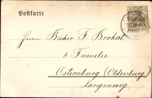 Postcard Burhave Butjadingen Wesermarsch, war memorial, church